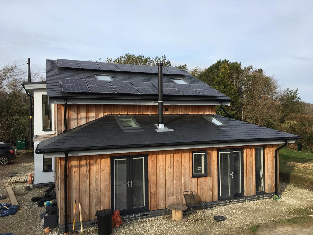 solar panel on outdoor building