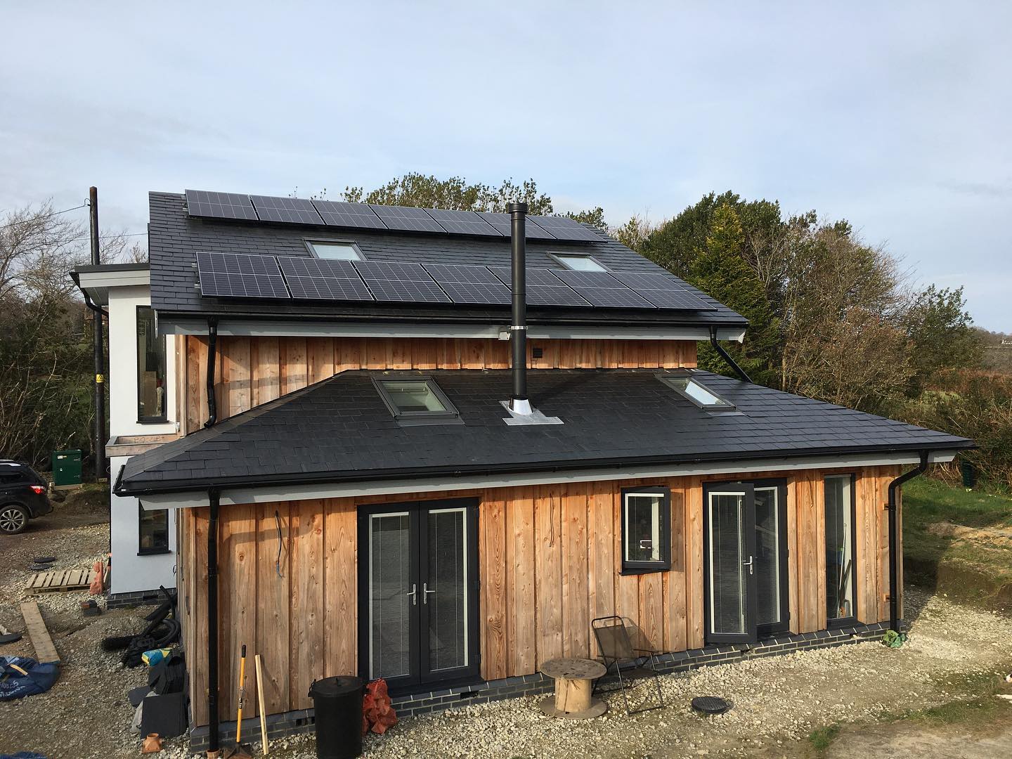 solar panel on outdoor building